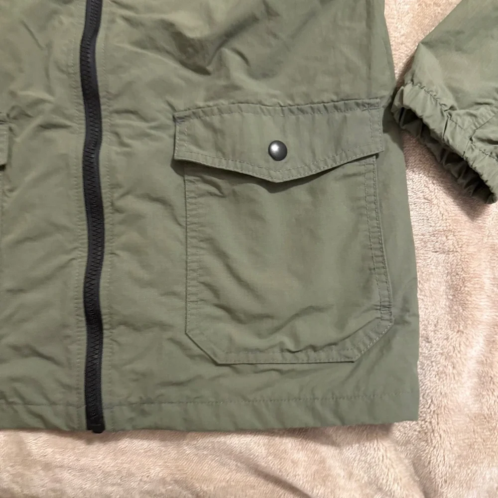 Old Navy Boys XL 14-16 Green Water-Resistant Hooded Zip Up Jacket Utility Pocket